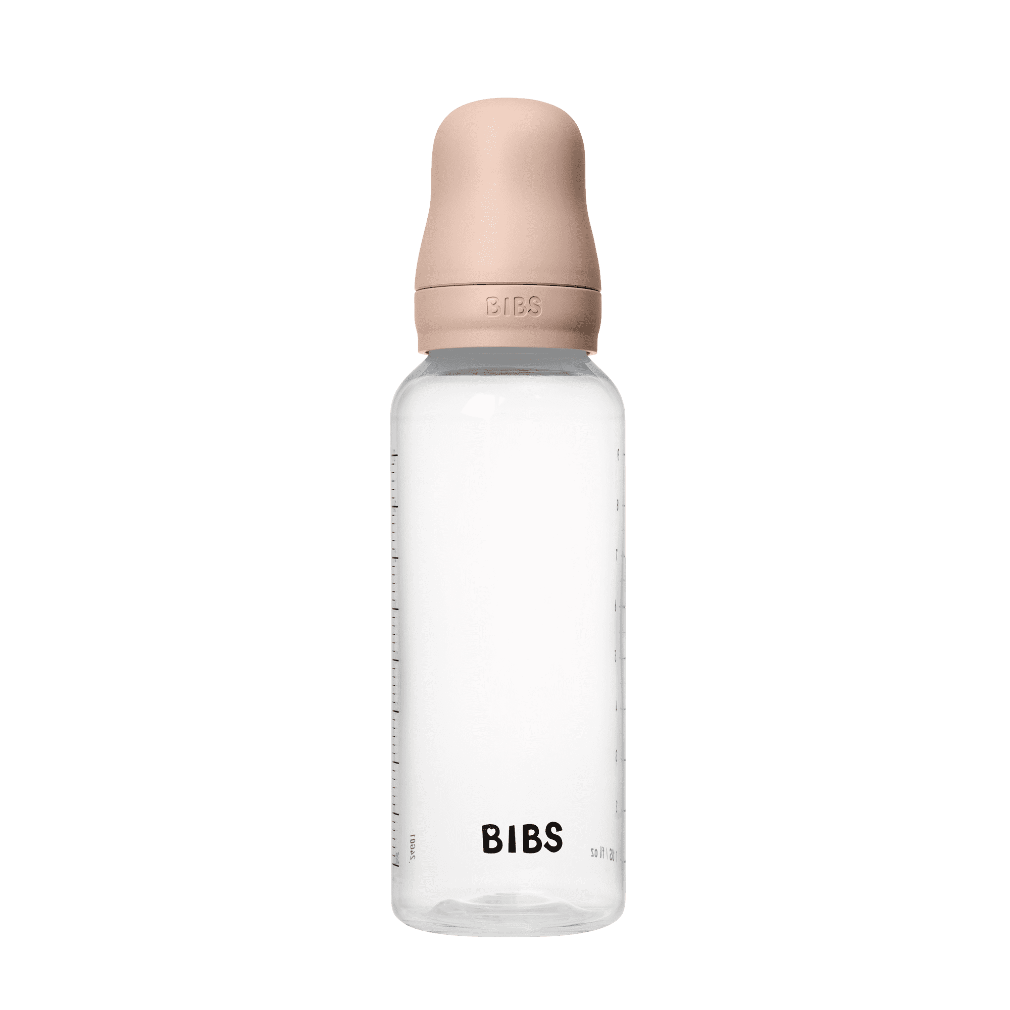 BIBS Baby Bottle with Round Latex Nipple – 270 ml Medium Flow | Blush