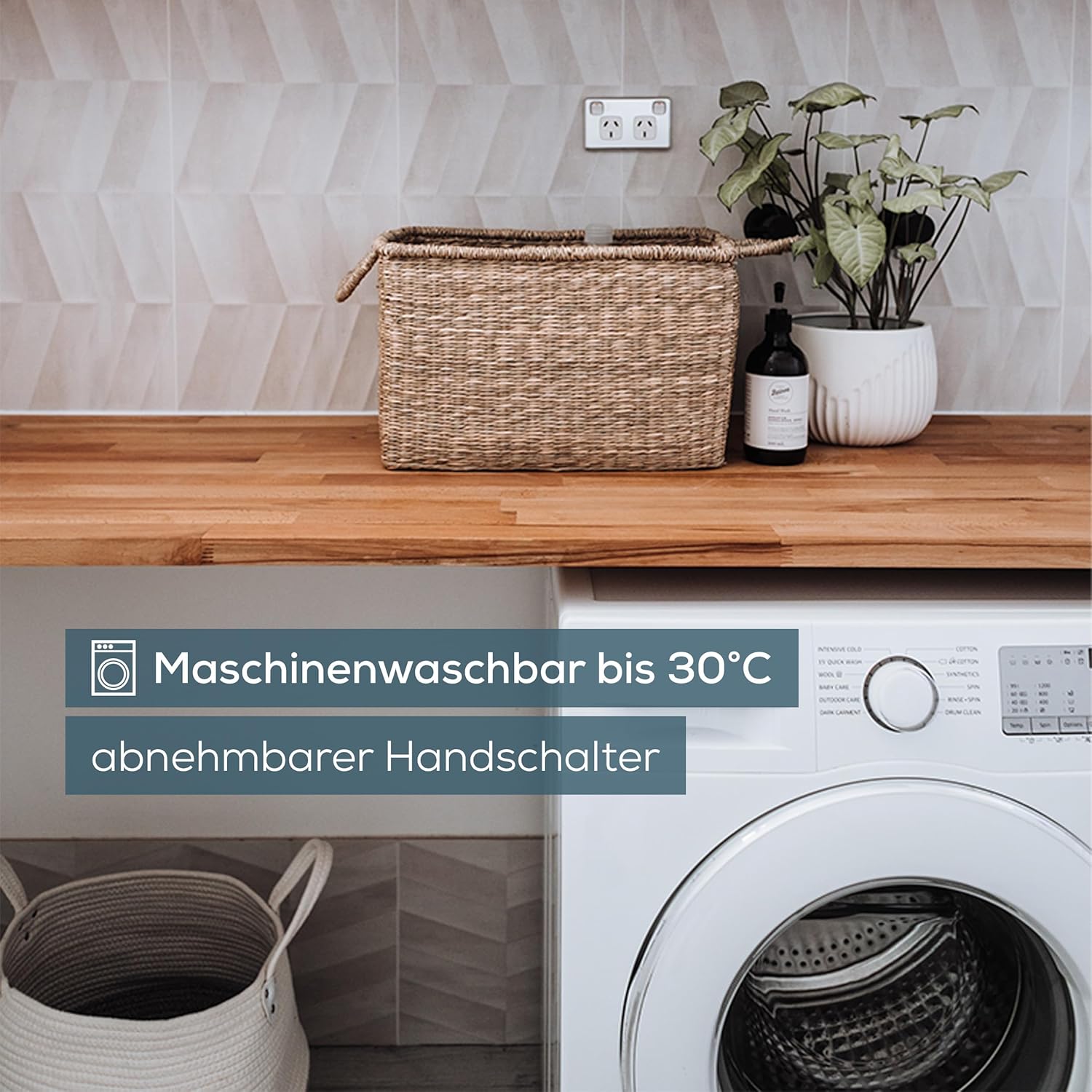 Beurer HK 41 Heat Pad, Super Fluffy Surface, 3 Temperature Levels, Auto Shut-off, Machine Washable, Made in Europe, White/Grey