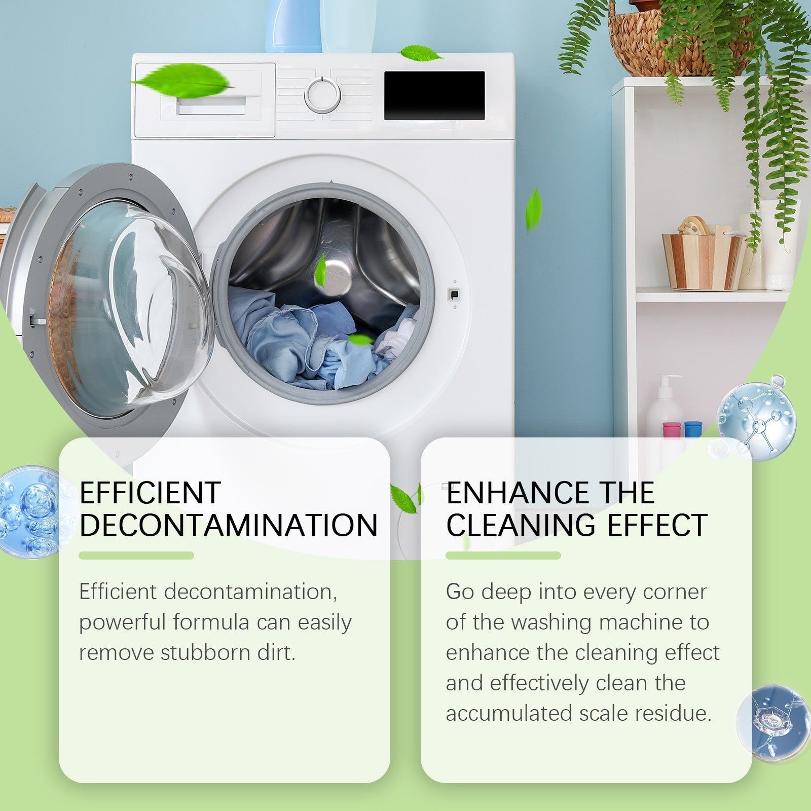 Deep Cleaning Washing Machine Cleaner, Stain Removal, Eco-Friendly, Fast & Effective ,100ml
