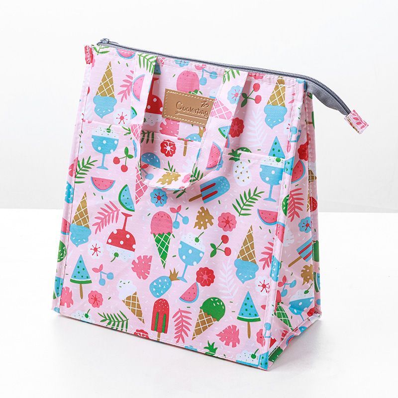 Insulated Lunch Bag with Ice Cream Print