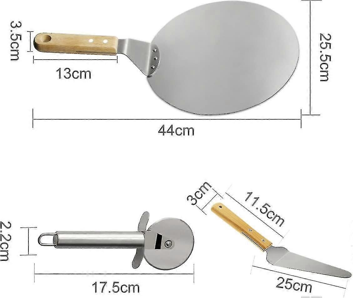 3pcs Pizza Cutter, Pizza Shovel, Stainless