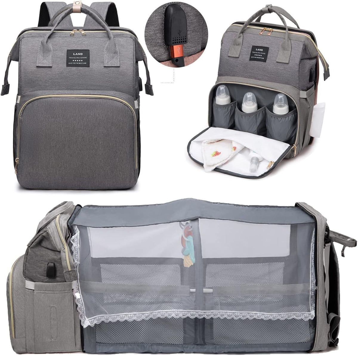 Diaper Bag Backpack Baby Diaper Bags Multifunctional Travel Diaper Waterproof Backpack