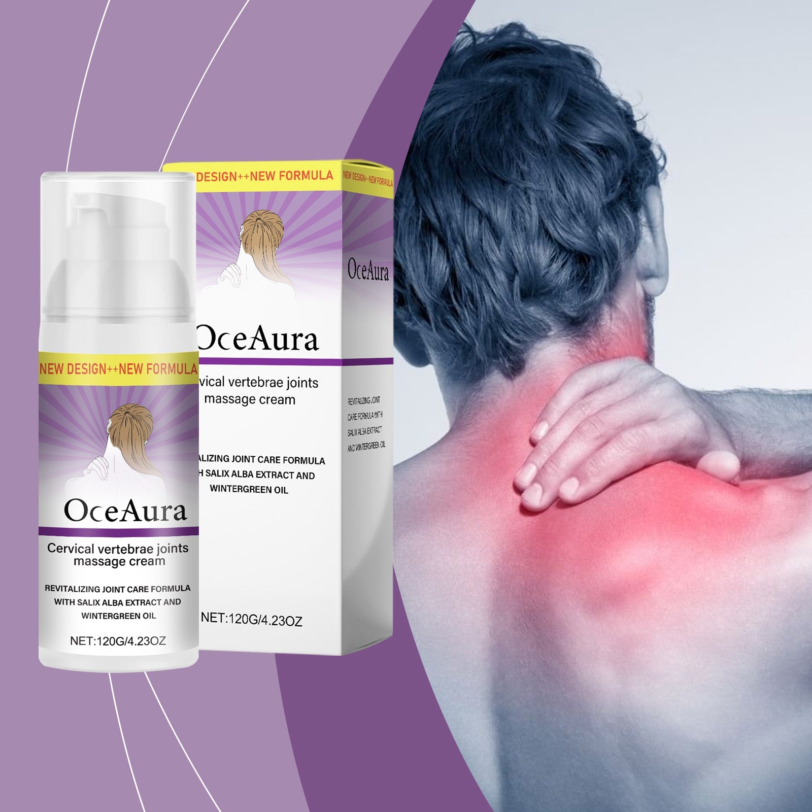 Body Care Shoulder Neck Massage Cream, Relaxing Tension Relief, Moisturizing ,120g