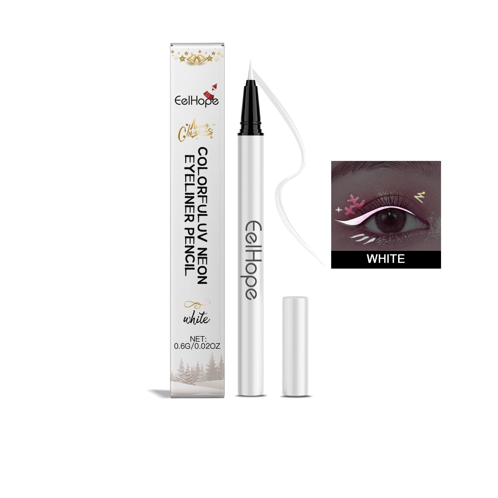 8-Color Neon UV Liquid Eyeliner, Long-Lasting, Quick-Dry, Perfect for Party Makeup ,0.6g