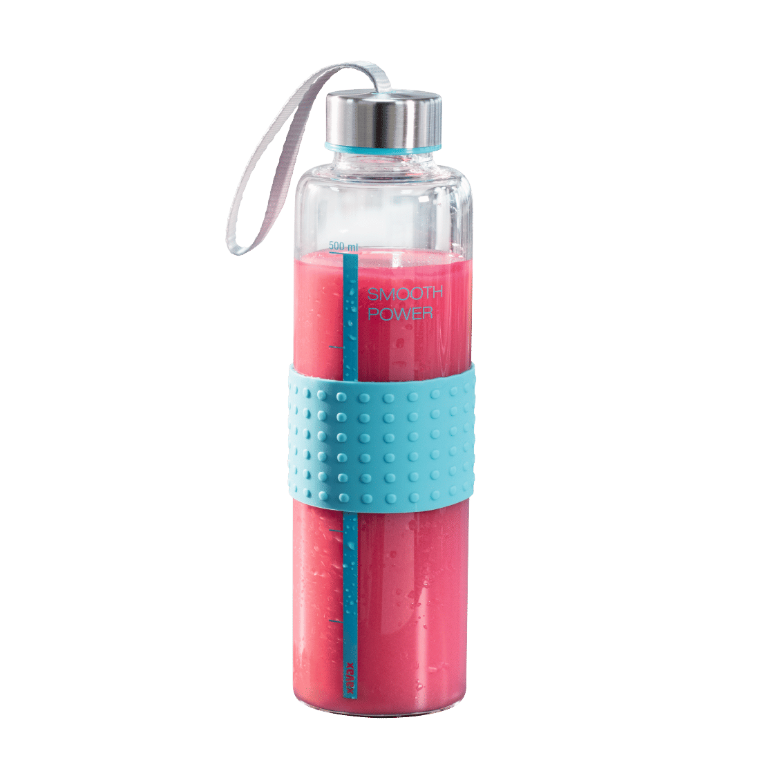 XAVAX 111599 "Smooth Power" Glass Drinking Bottle, 0.5 l, turquoise