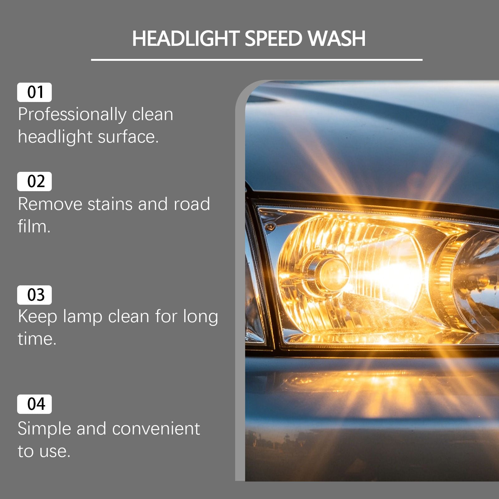 Hikmarion Headlight Cleaner Spray 300ml, Car Lens Restorer