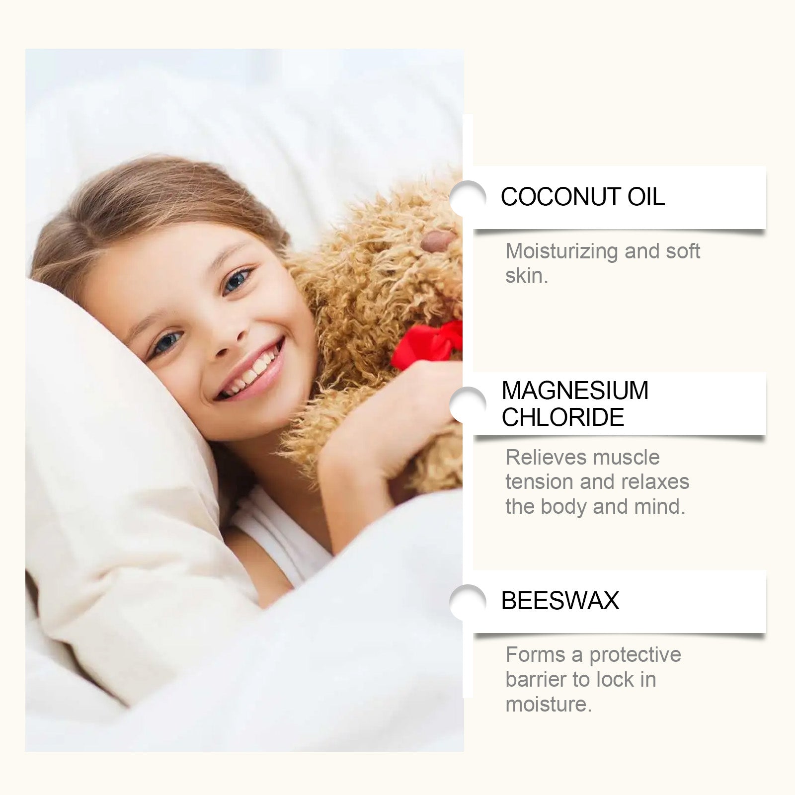 Children's Sleep Magnesium Body Care Cream, Gentle, Moisturizing, Soothing, Natural Sleep Aid ,100g