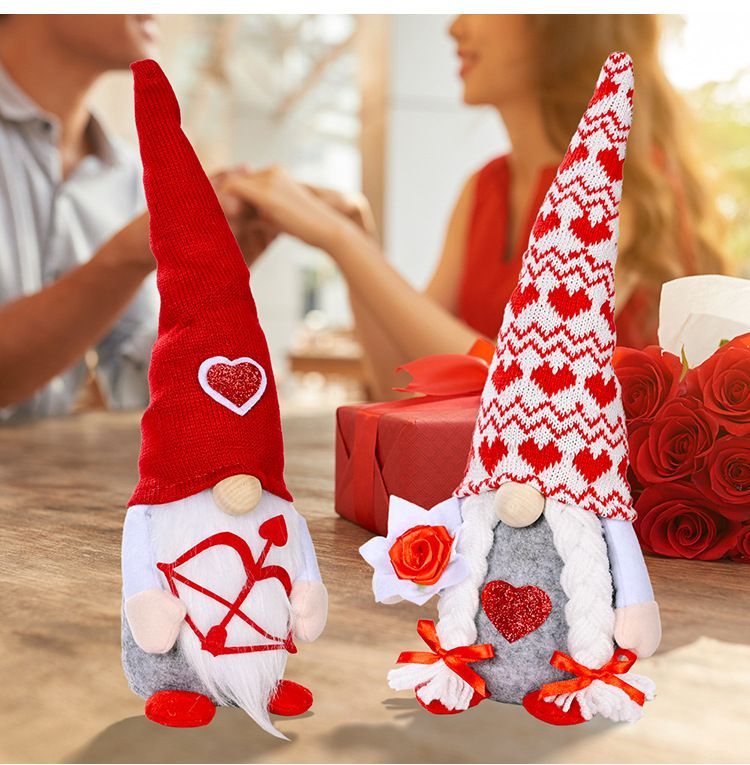 2pcs Valentine Plush Gnomes Table Decoration Faceless Doll Home Party Ornament