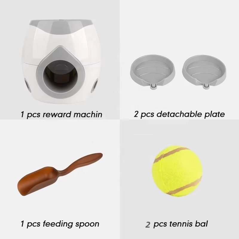 Dog Tennis Ball Food Reward Machine Food Treat Dispenser Dog Puzzle Toy