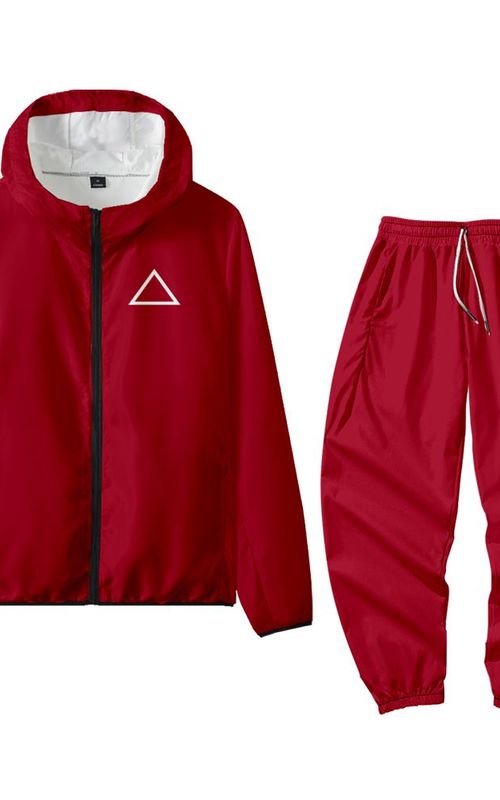 Squid Game Cosplay Sportswear Track Suit Unisex Winter Autumn Zipper Hooded Jacket Pants