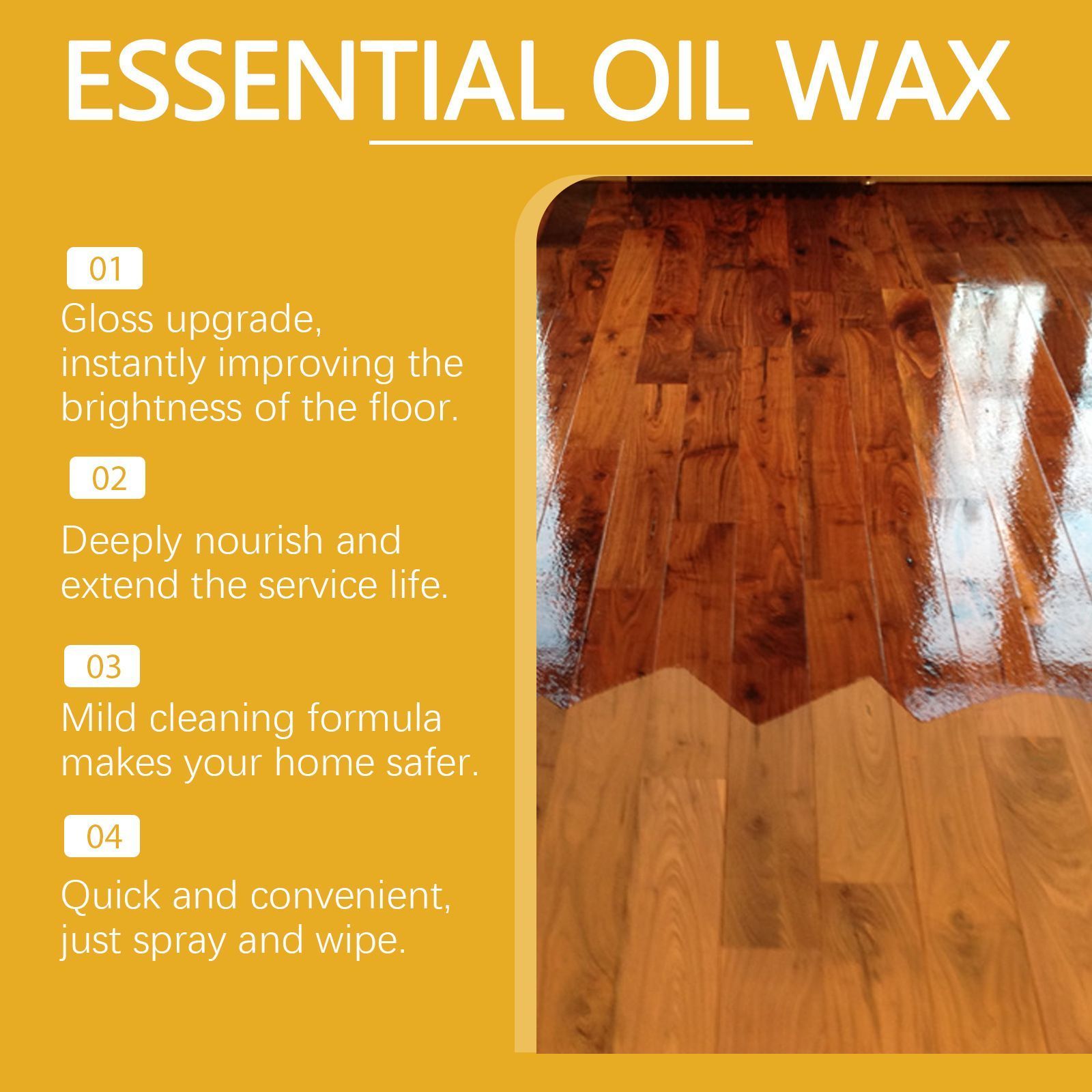 Jakehoe Wood Beeswax Polish Spray, Furniture Nourishing Care Spray with Sponge & Cloth, 120ml Set
