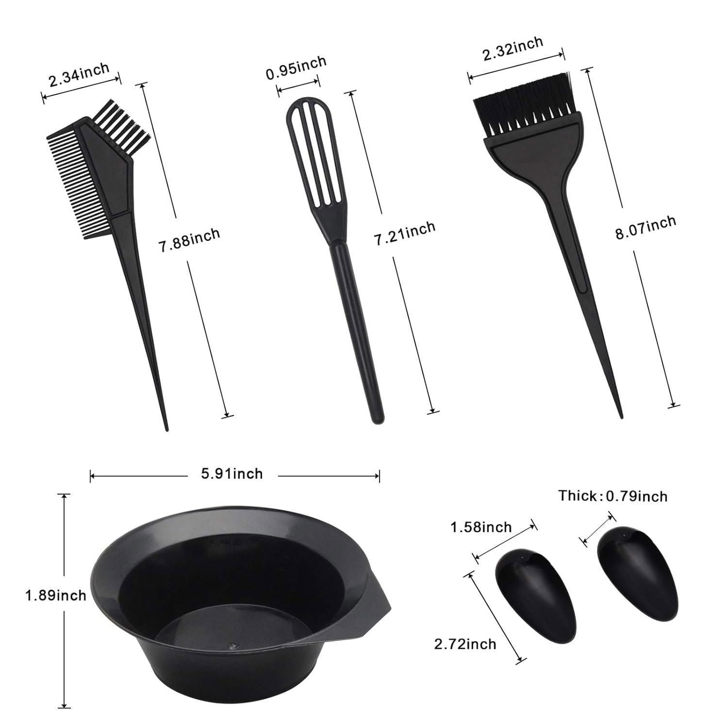 14Pcs Professional Hair Dye Kit with Bowl, Brush & Clips