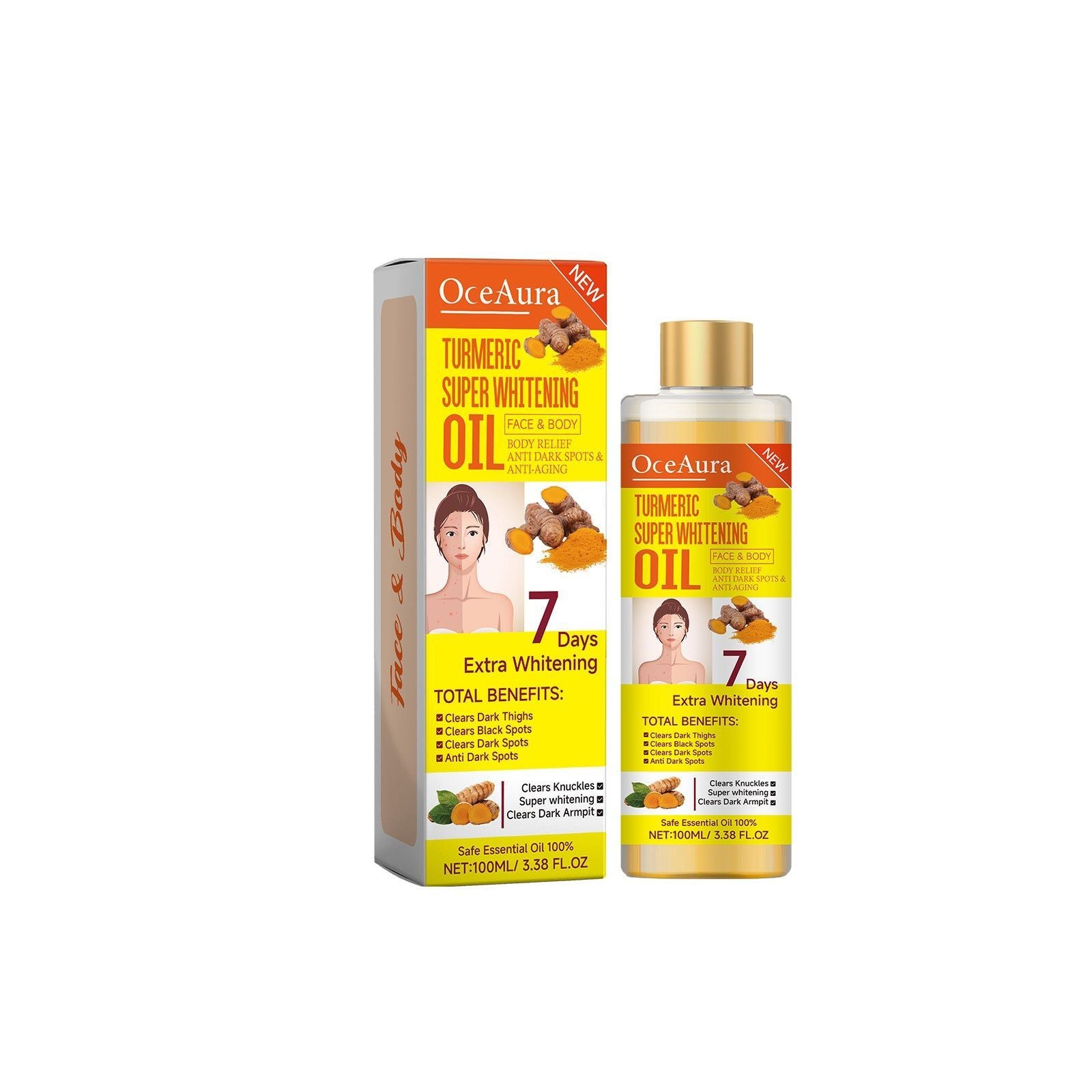 Body Essential Oil, Clear and Bright Skin, Moisturizing, Brightening, Soothing ,100ml