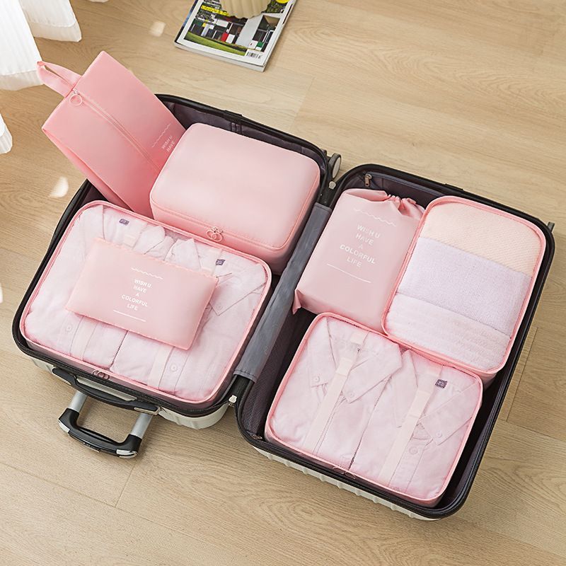 7pcs Travel Packing Bag Luggage Storage Bag Clothes Organizers Packing Cubes