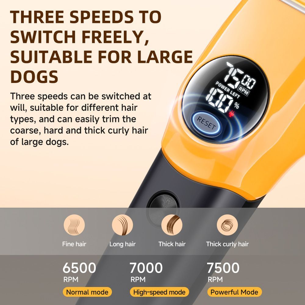 Smart Pet Hair Clipper with LED Display