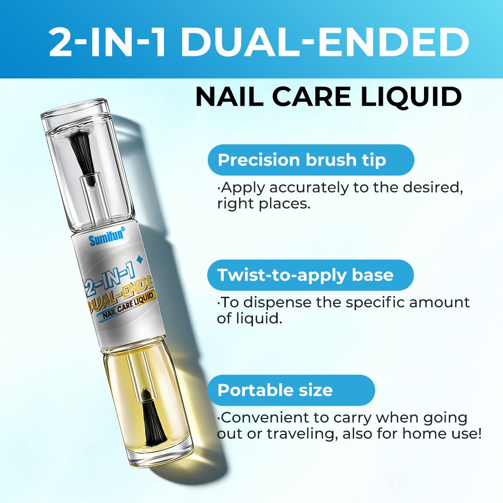 Sumifun 2-In-1 Dual-Ended Nail Care Liquid, Natural Herbal Nail Repair Oil for Discolored Damaged Nails