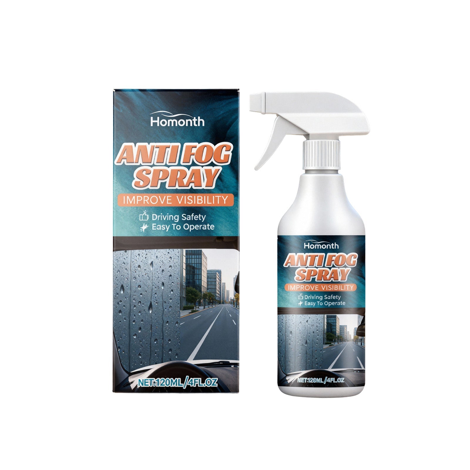 Car Care Anti-Fog Spray, Long-Lasting Clear Vision, Safe Driving Solution ,120ml