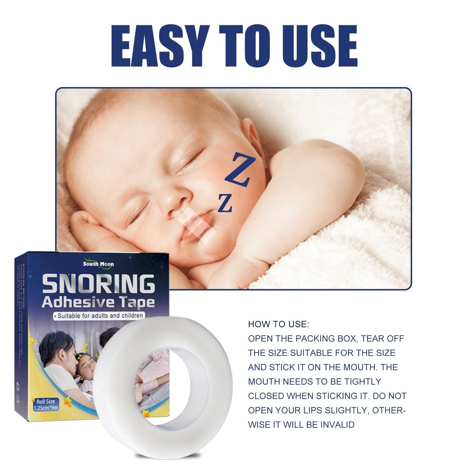 Care Tape, Snore Relief, Breathable Nasal Strips for Better Sleep ,1 pcs