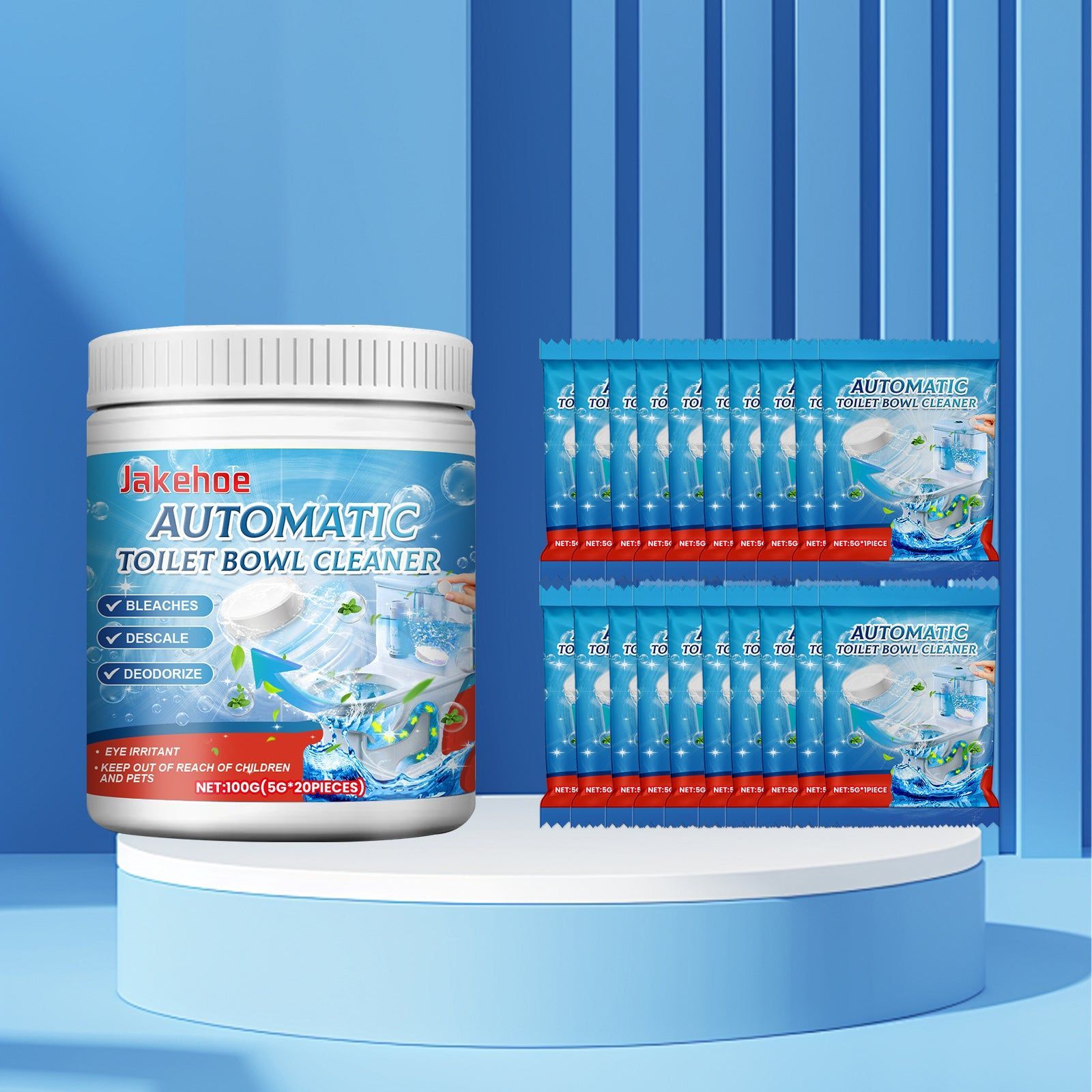 Automatic Toilet Bowl Cleaner Effervescent Tablets, Freshen & Remove Odors, Easy Cleaning ,100g