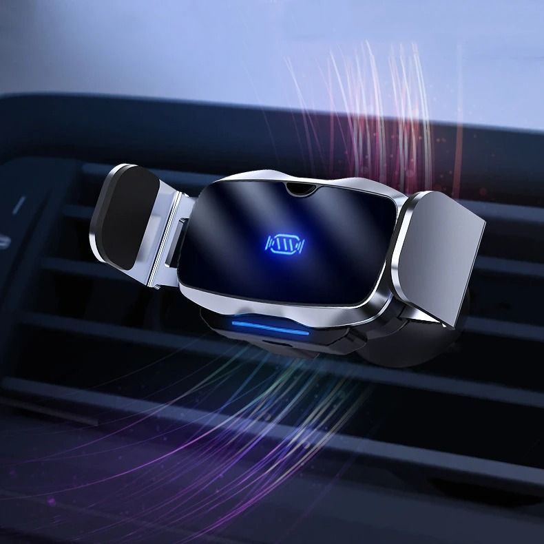 D7 Electric Phone Holder Mini Metal Automatic Locking Air Vent Phone Bracket For Car