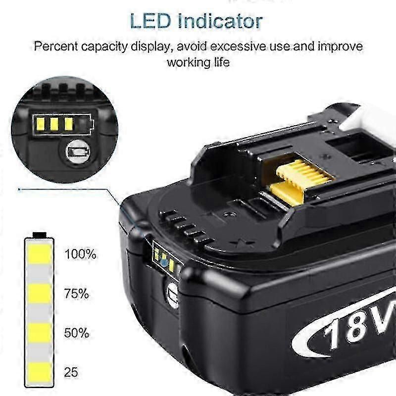 2-Pack 18V 6.0Ah Lxt Batteries For Makita Bl1850B/Bl1830B/Bl1860B