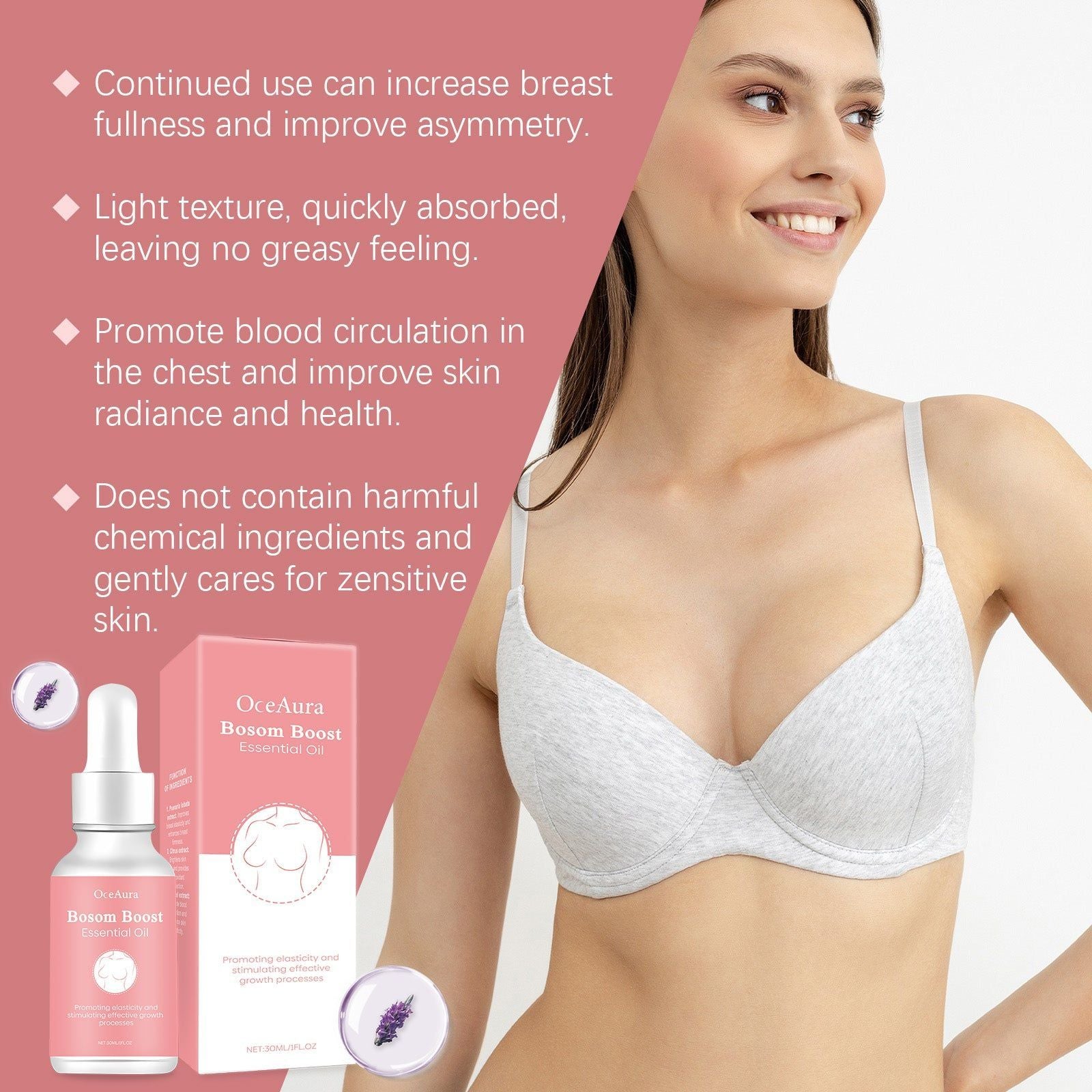 Women's Chest Firming Lift Essential Oil, Anti-Sag Moisturizer, Full Curves ,30ml