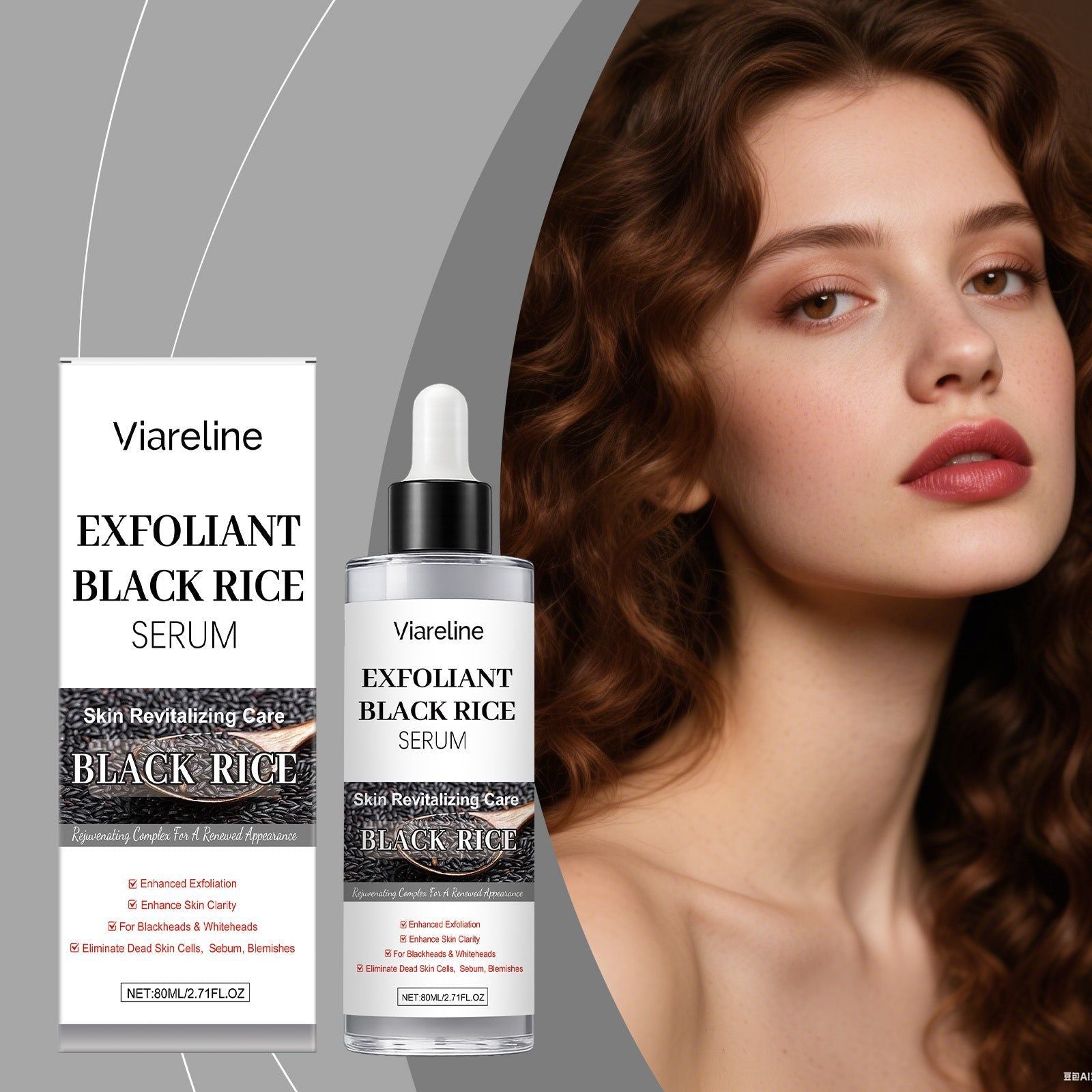 Black Rice Keratin Essence, Brightening Facial Skincare for Clear, Smooth Skin ,80ml