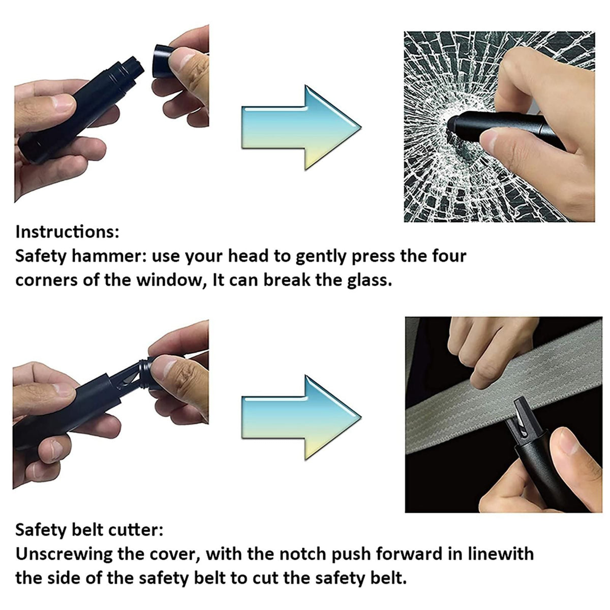Car Safety Hammer Mini Lifesaving Hammer Multi Purpose Escape Window Breaker