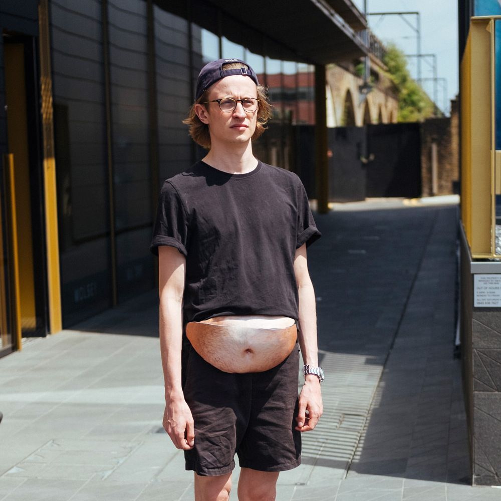 Beer Belly Fanny Pack Funny Waist Bag PU Leather Bumbag Dad BOD Bag Creative Gifts