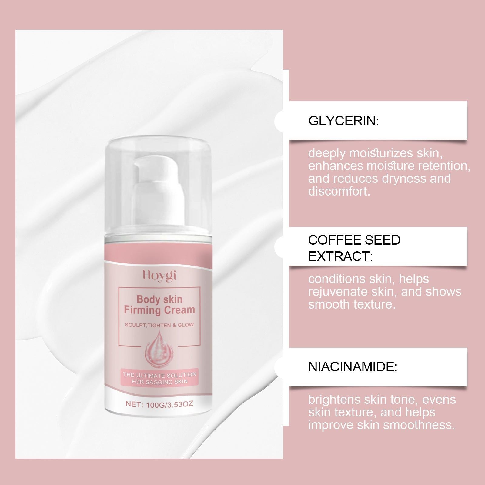 Body Care Cream, Moisturizing, Firming, Anti-Aging, Skin Glow, Hydrating ,100g