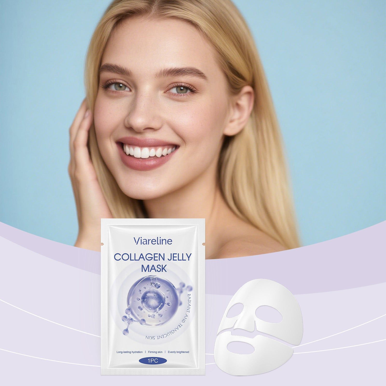 Collagen Facial Mask, Hydrating, Brightening, Anti-Aging, Peel-Off, Moisturizer ,1pcs