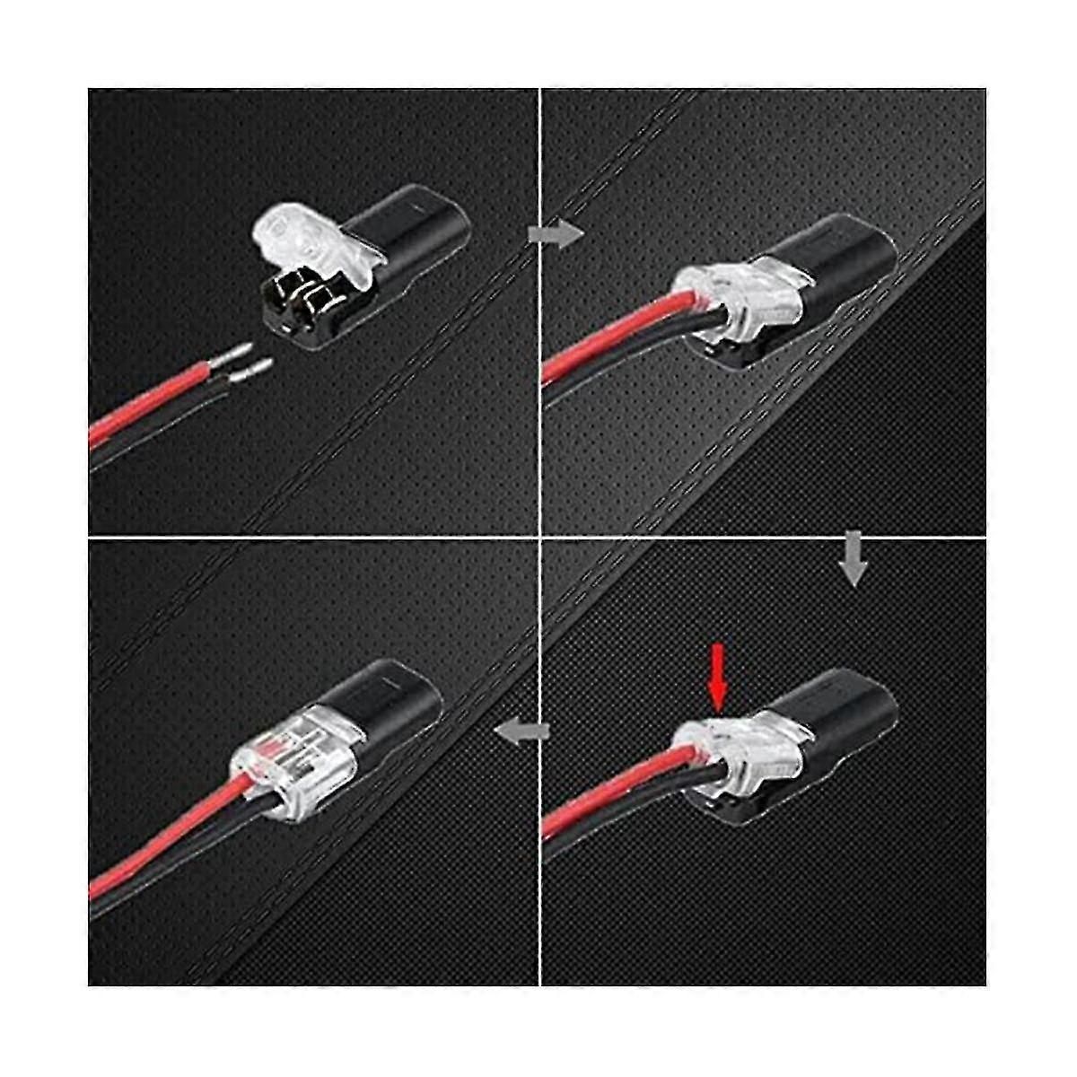 50pcs Double-wire Plug-in Connector With Locking Buckle,pluggable Connectors 2 Pin 2 Way Universal