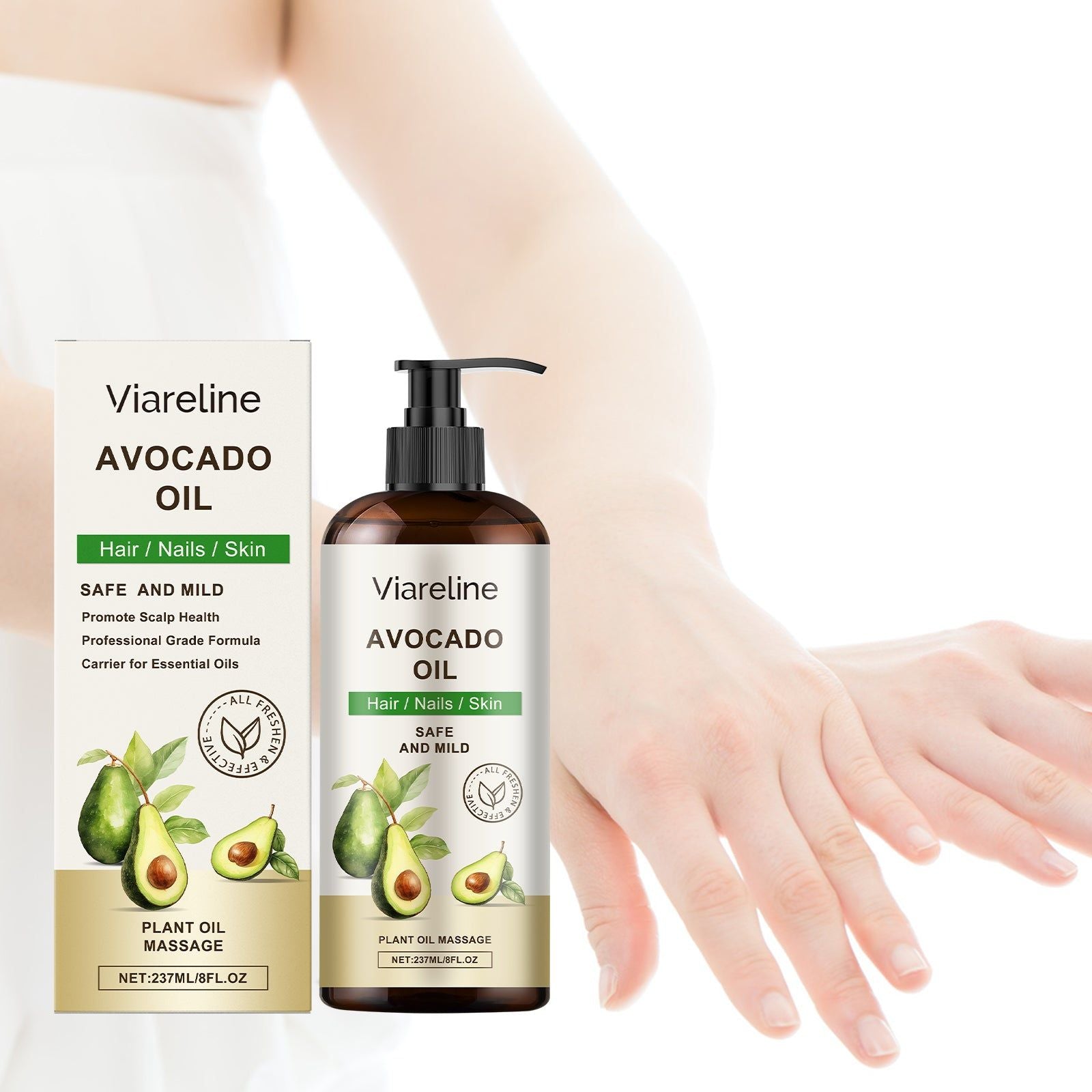 Avocado Body Care Essential Oil, Hydrating Moisturizer for Skin Hair Nails ,237ml