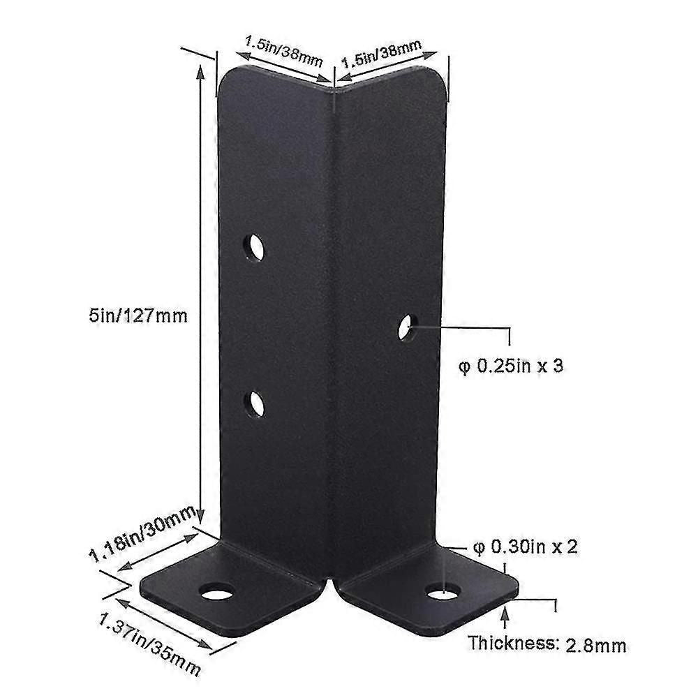 4pcs Adjustable Deck Post Anchor Base Brackets, Heavy Duty Wood Fence Post Base Brackets Kit For Pe