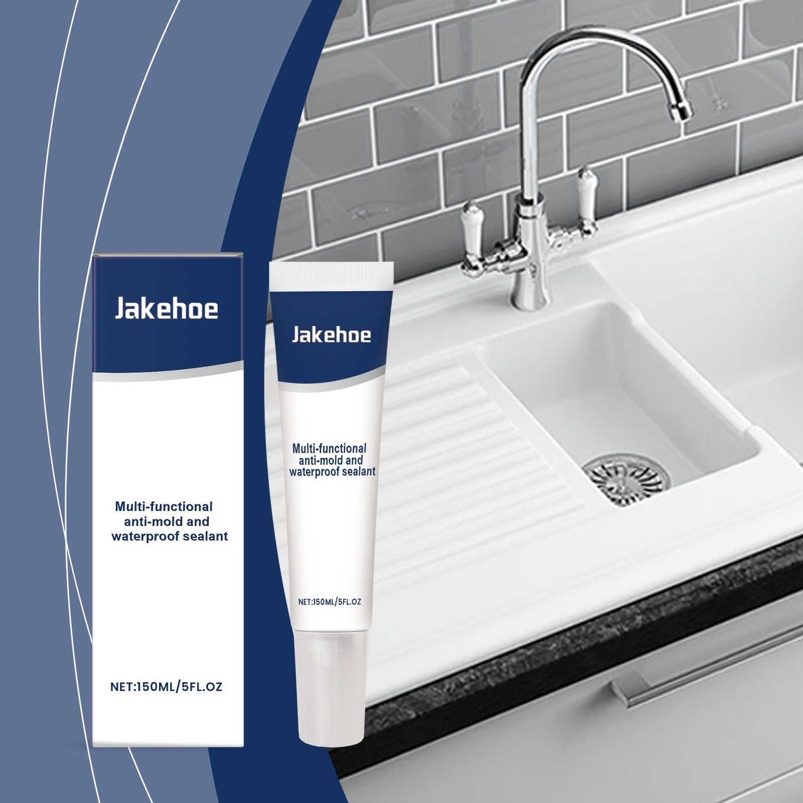 Waterproof Sealant, Stain Resistant, Leak Proof, Easy to Use, Bathroom Kitchen ,150ml
