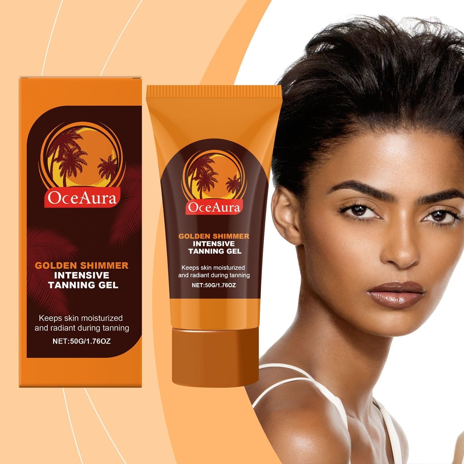 Black Gel for Outdoor Tan, Moisturizing Luster, Skin Glow, Tanning ,50g