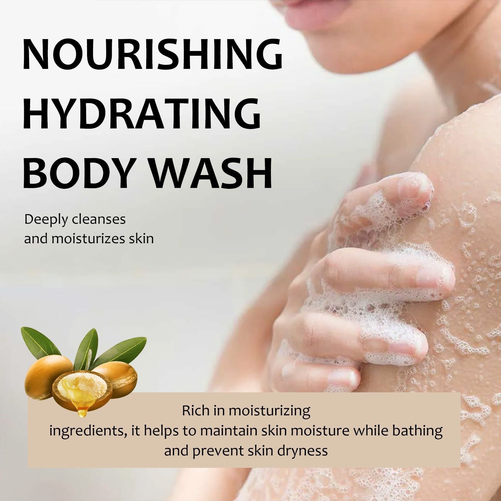 Hydrating Body Wash, Moisturizing, Skin Firming, Natural Avocado, Refreshing Clean, 139g ,100ml