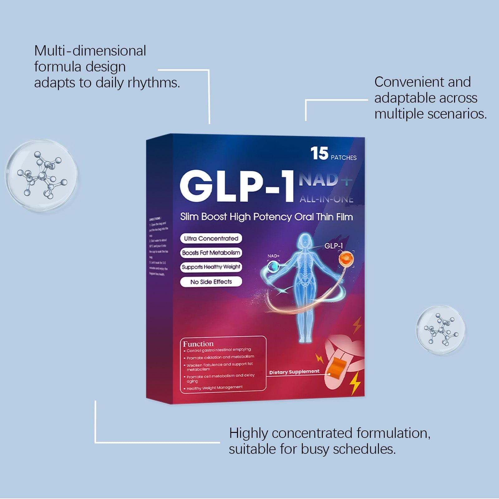 Body Care Tablets, Daily Weight Management, Natural Digestive Support, Energy Boost, Gentle Ingredients ,15 patches
