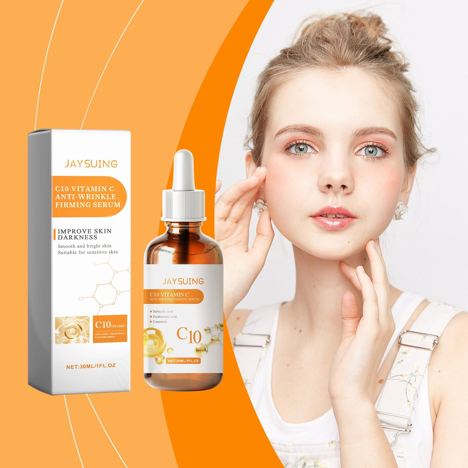 C10 Facial Essence, Hydrating Moisturizer, Brightening, Skin Firming, Anti-Aging ,30ml