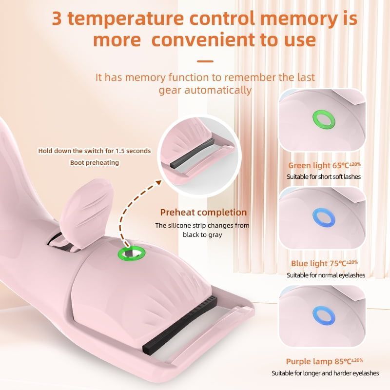 Heated Eyelash Curler Rechargeable Electric Eyelash Curler Lash Curling Tool