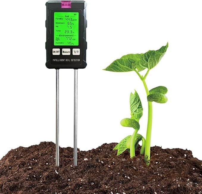 Plant Moisture Tester 6 in 1 Soil pH Tester Digital Plant Monitoring Device with LCD Display