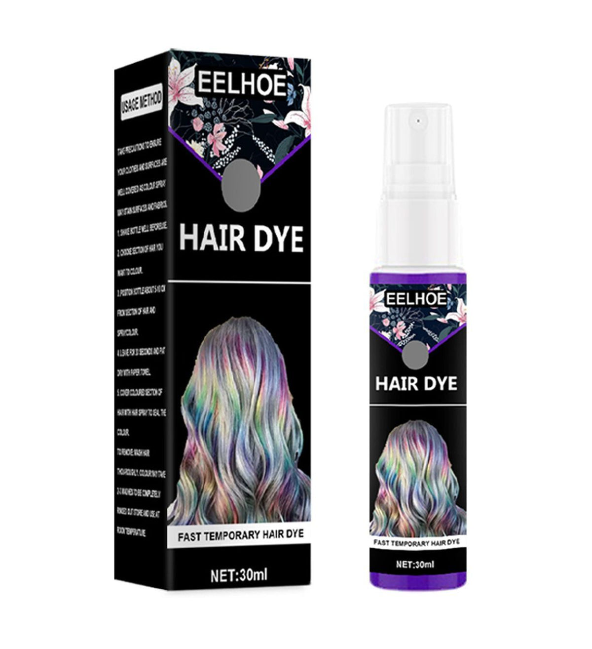 30ml Disposable Quick Hair Color Spray Portable Instant Hair Dyeing For Party