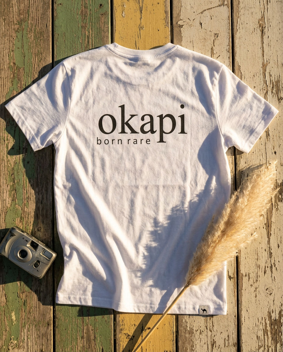 Okapi White Born Rare T-Shirt