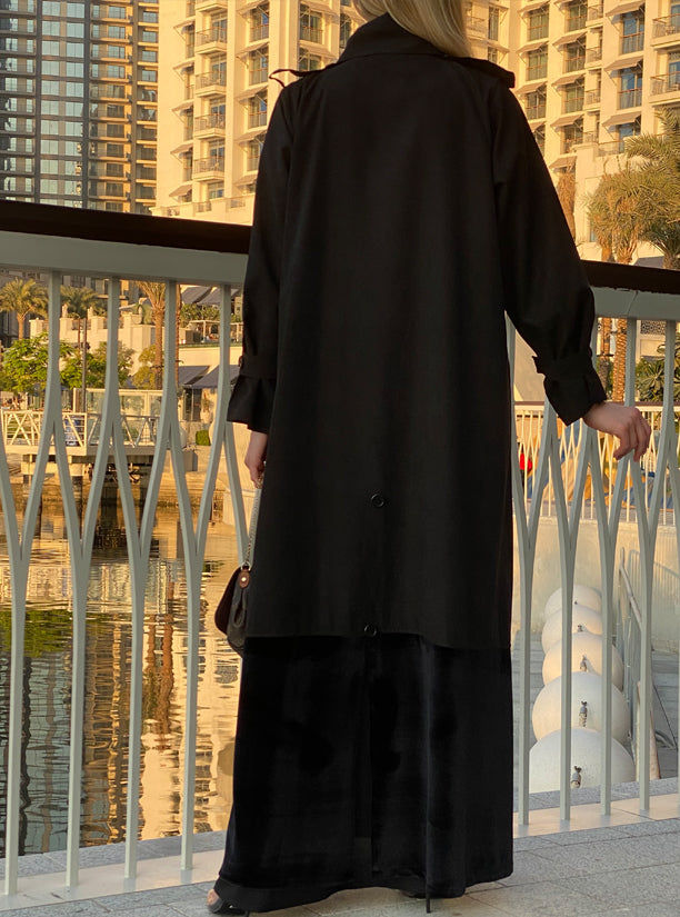 MOiSTREET Shamua Black Travel Wear Abaya