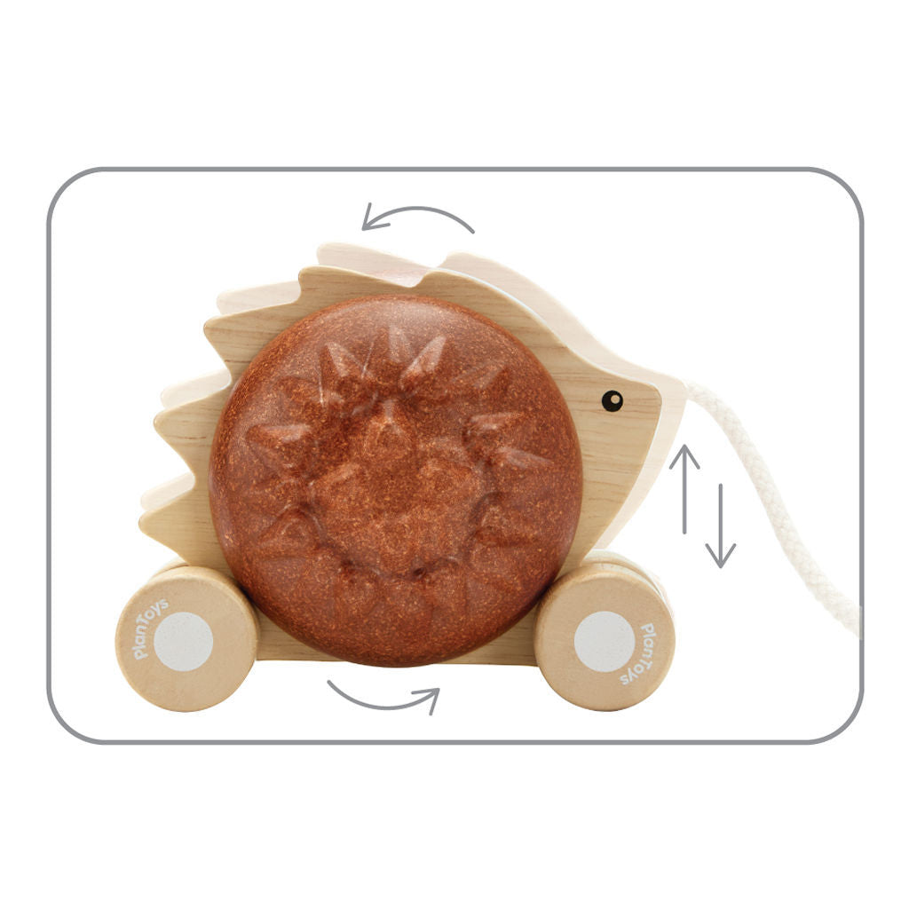 PlanToys Pull - Along Hedgehog - Brown
