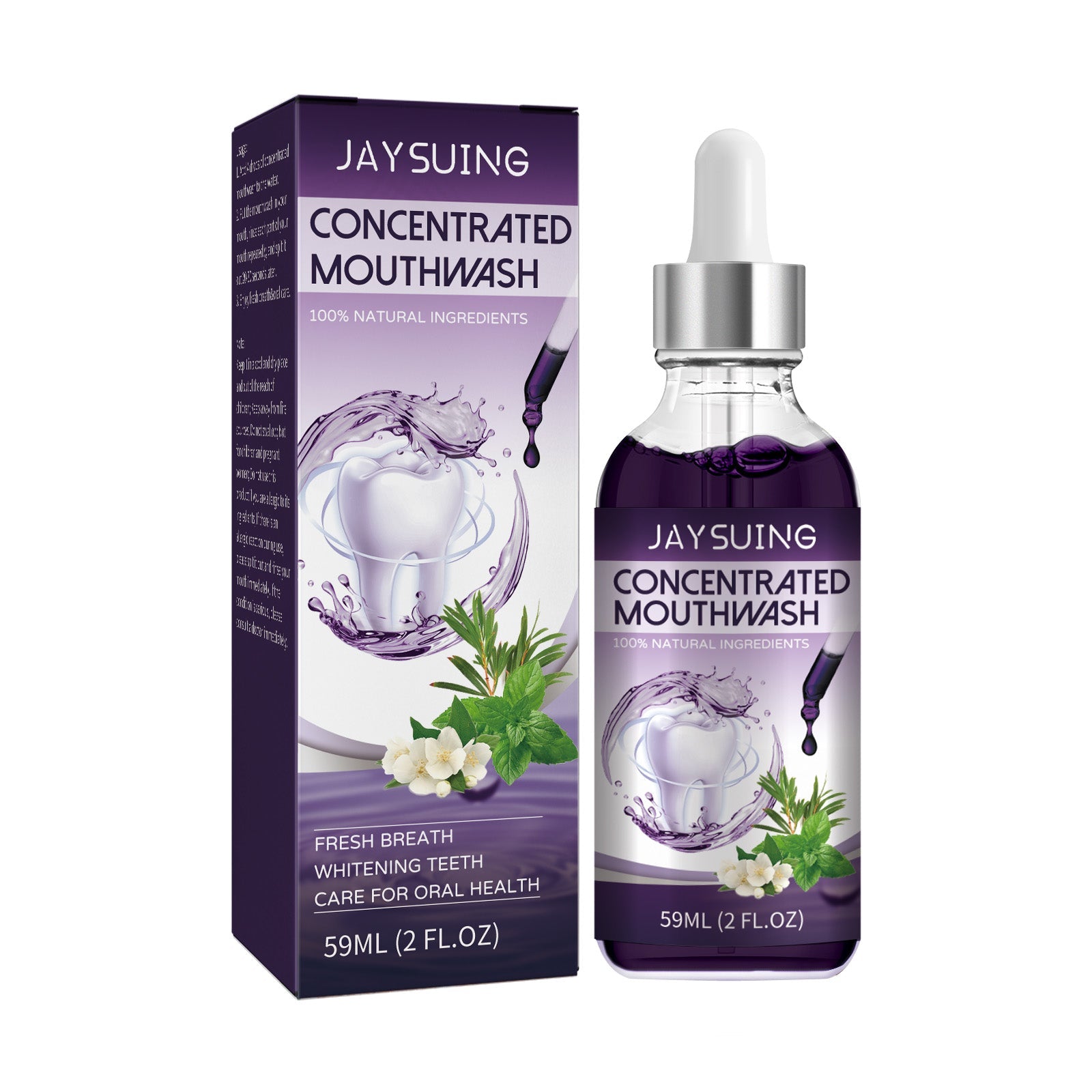 Concentrated Mouthwash, Fresh Breath, White Teeth, Oral Health, Natural Freshening ,59ml