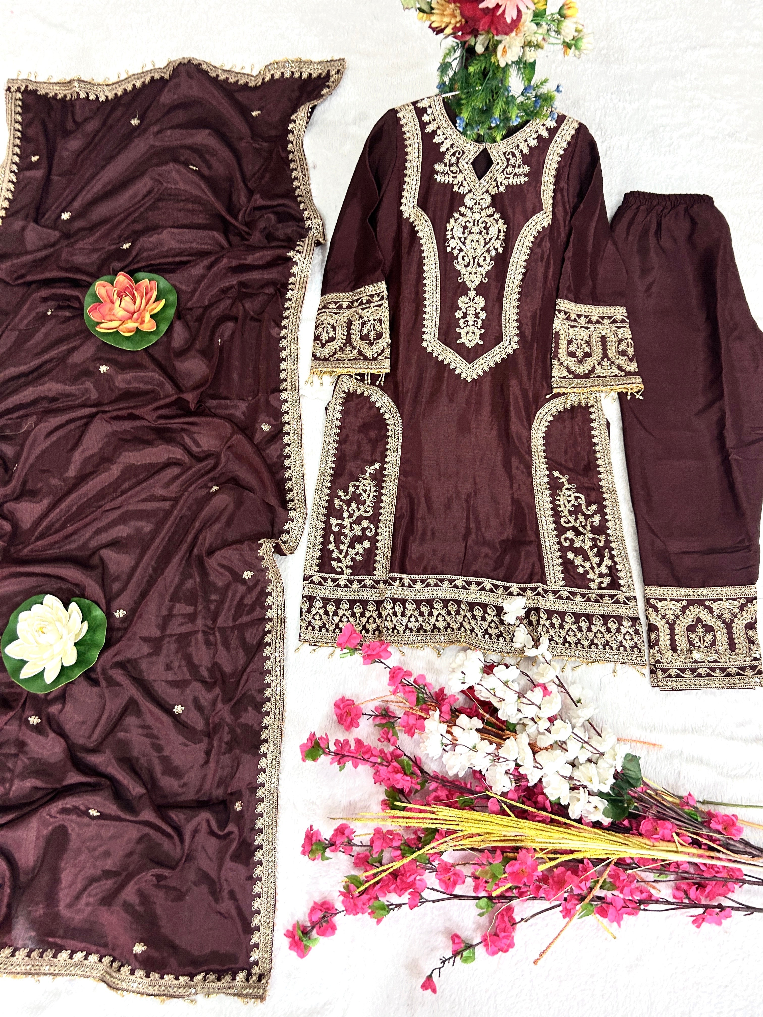 Party Wear Beautiful Top-Bottom And Fancy Dupatta