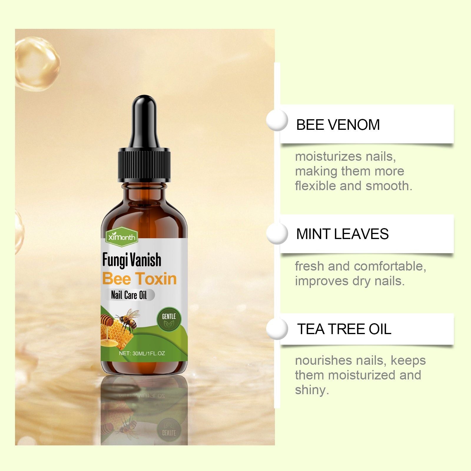 Bee-Venom Nail Care Oil, Moisturizing, Nail Strengthening, Healthy Nails ,30ml