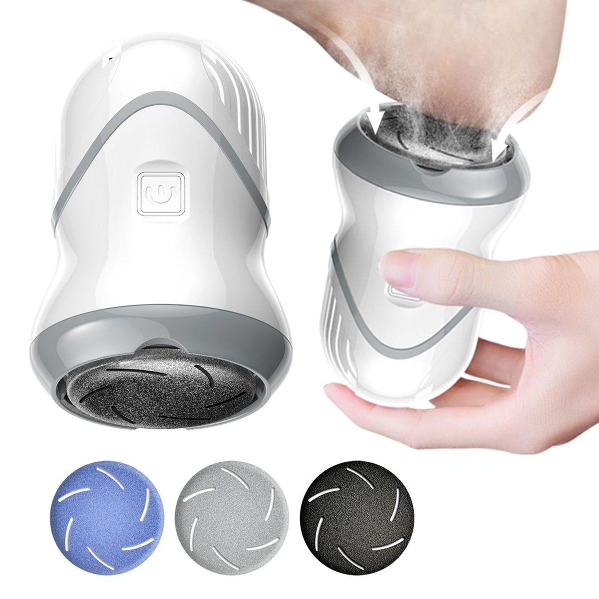 Electric Foot Callus Remover Foot Grinder Pedicure Device With 3 Grinding Heads