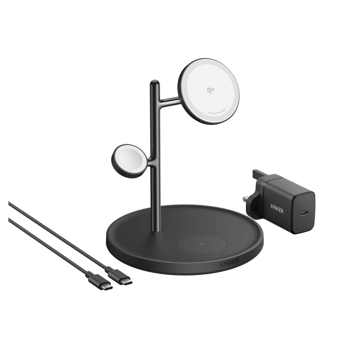 Anker MagGo Wireless Charging Stand 3-in-1 15W, Black